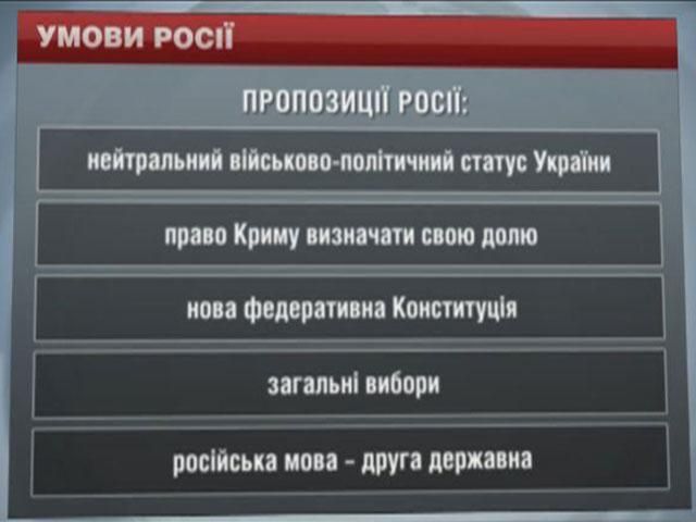 Росія висунула Україні умови врегулювання конфлікту