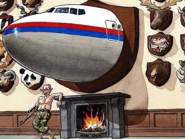 Карикатури світових ЗМІ про причетність Путіна до катастрофи Boeing 777 (Фотоогляд)