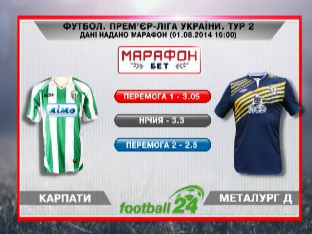 Матч дня: "Карпати" проти "Металург Донецьк" Матч дня: "Карпати" проти "Металург Донецьк"