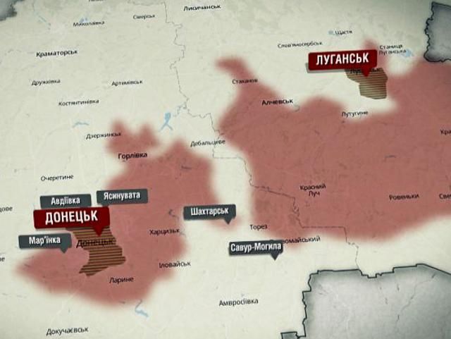 Видео-карта ситуации на востоке Украины