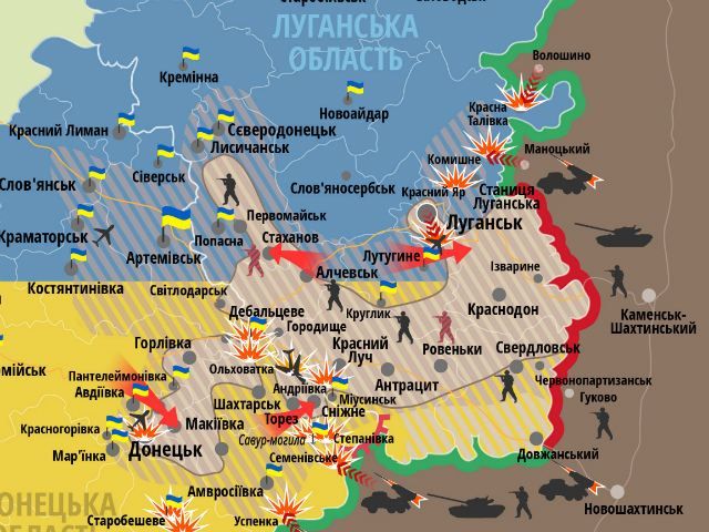 КАРТА СИТУАЦІЇ НА ДОНБАСІ. 12 СЕРПНЯ (Інфографіка) КАРТА СИТУАЦІЇ НА ДОНБАСІ. 12 СЕРПНЯ (Інфографіка)