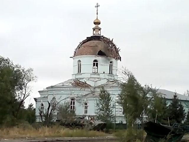 Боевики "Ураган" обстреляли храм в Луганской области (Видео)