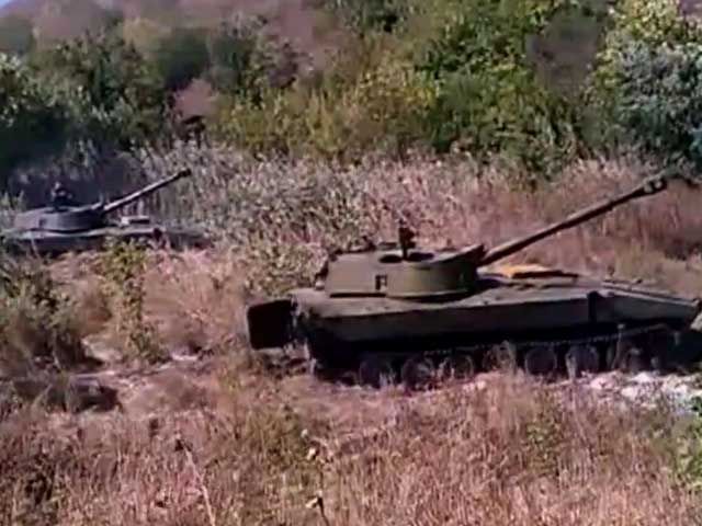 Террористический батальон "Кальмиус" обстреливает позиции гвардейцев (Видео)
