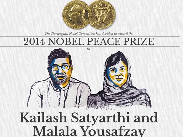 Нобелевскую премию мира получили Кайлаш Сатьярти и Малала Юсуфзаи