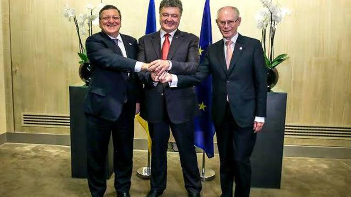 Порошенко встретился с ван Ромпеем и Баррозу