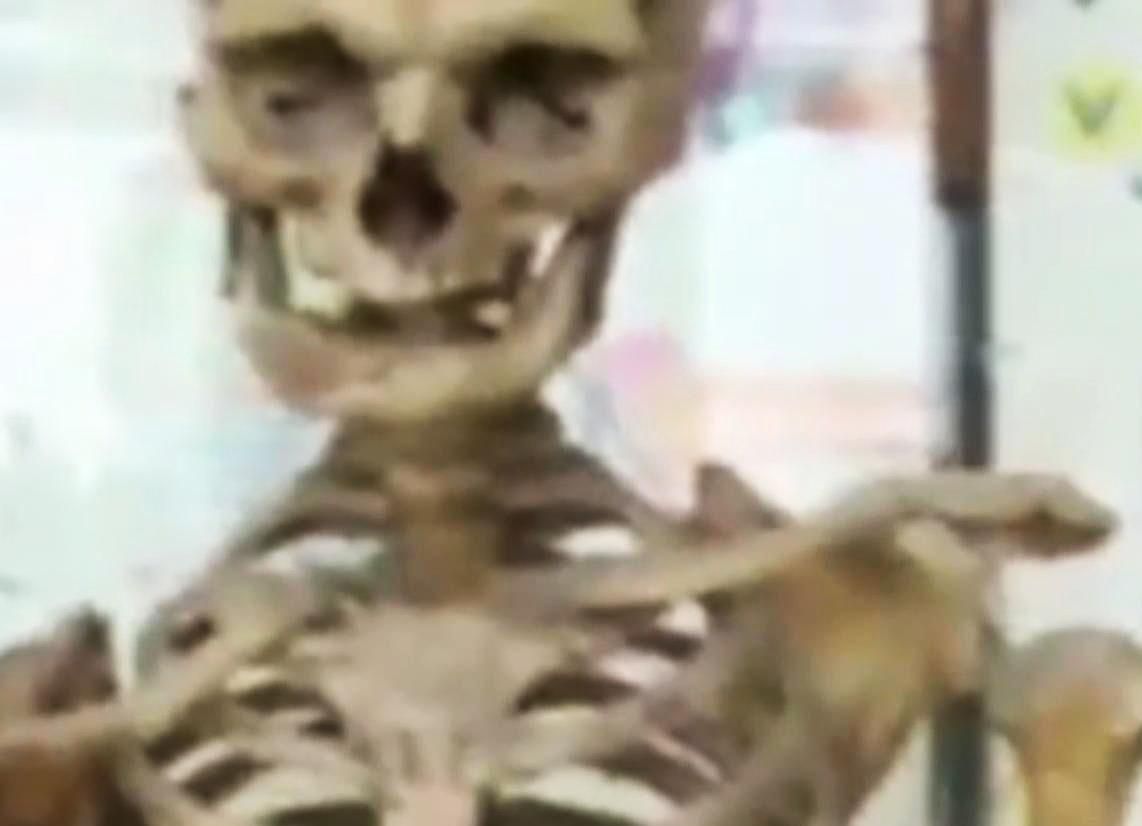 Ученики румынской школы изучают анатомию по скелету бывшего директора
