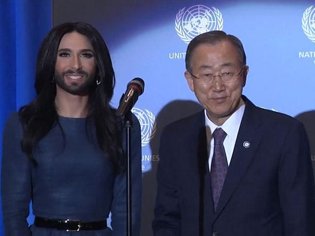 Пан Гі Мун та Кончіта Вурст виступили проти гомофобії Пан Гі Мун та Кончіта Вурст виступили проти гомофобії