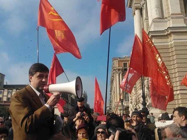 В Запорожье и Одессе коммунисты праздновали годовщину Октябрьской революции (Фото)
