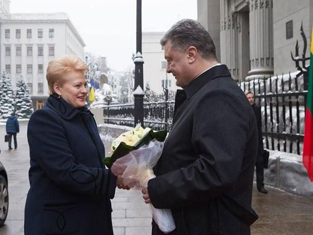 Порошенко встретил Грибаускайте в Киеве (Фото) Порошенко встретил Грибаускайте в Киеве (Фото)