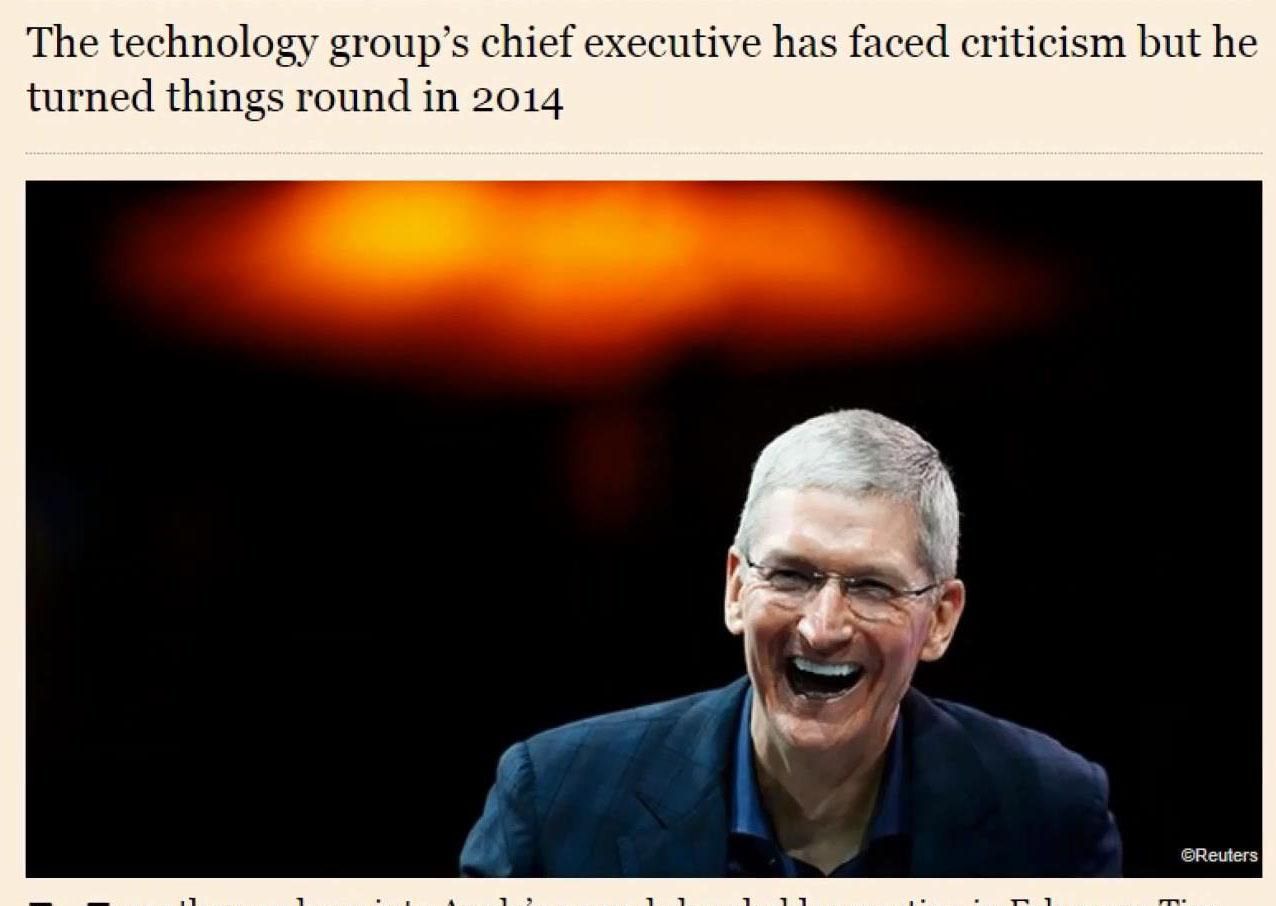 Financial Times назвала гендиректора Apple человеком года Financial Times назвала гендиректора Apple человеком года