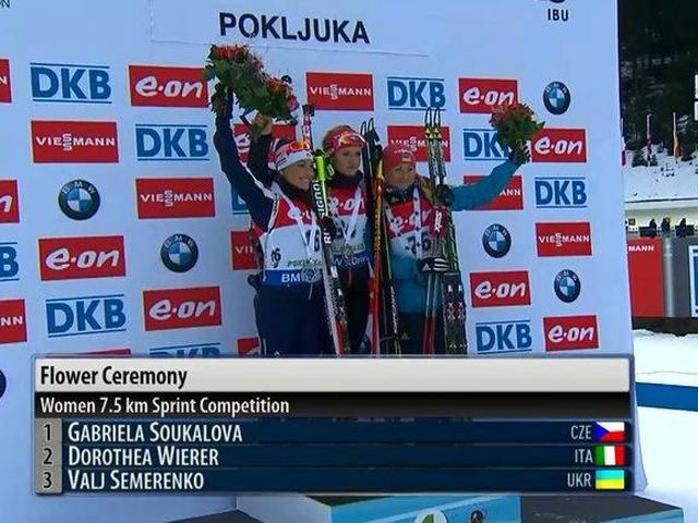 Биатлон. Валентина Семеренко завоевала очередную медаль Биатлон. Валентина Семеренко завоевала очередную медаль