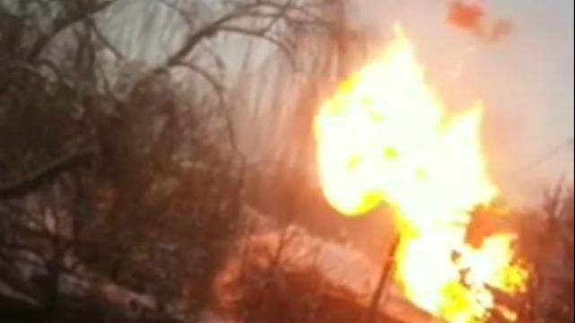 В Донецке загорелся газопровод
