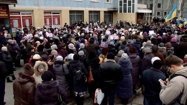 В Краматорске прошли митинги относительно мобилизации