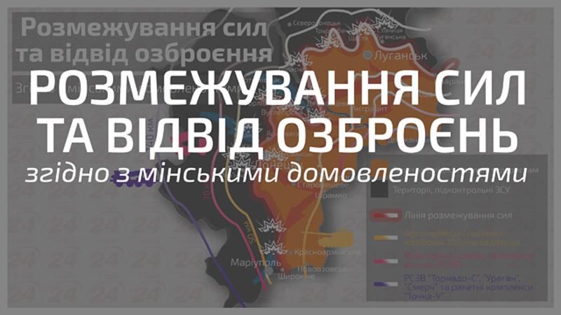 Карта отвода вооружения на Донбассе (Инфографика) Карта отвода вооружения на Донбассе (Инфографика)