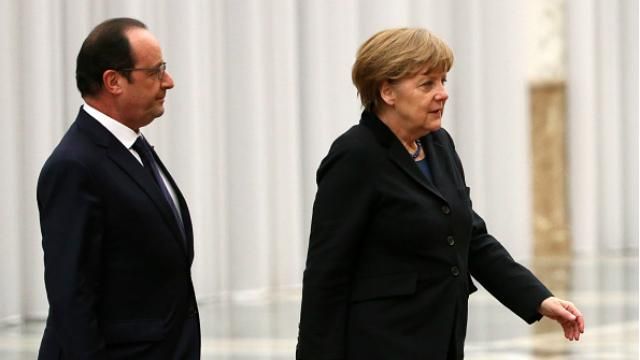Олланд, Меркель и Порошенко обеспокоены из-за боев возле Дебальцево