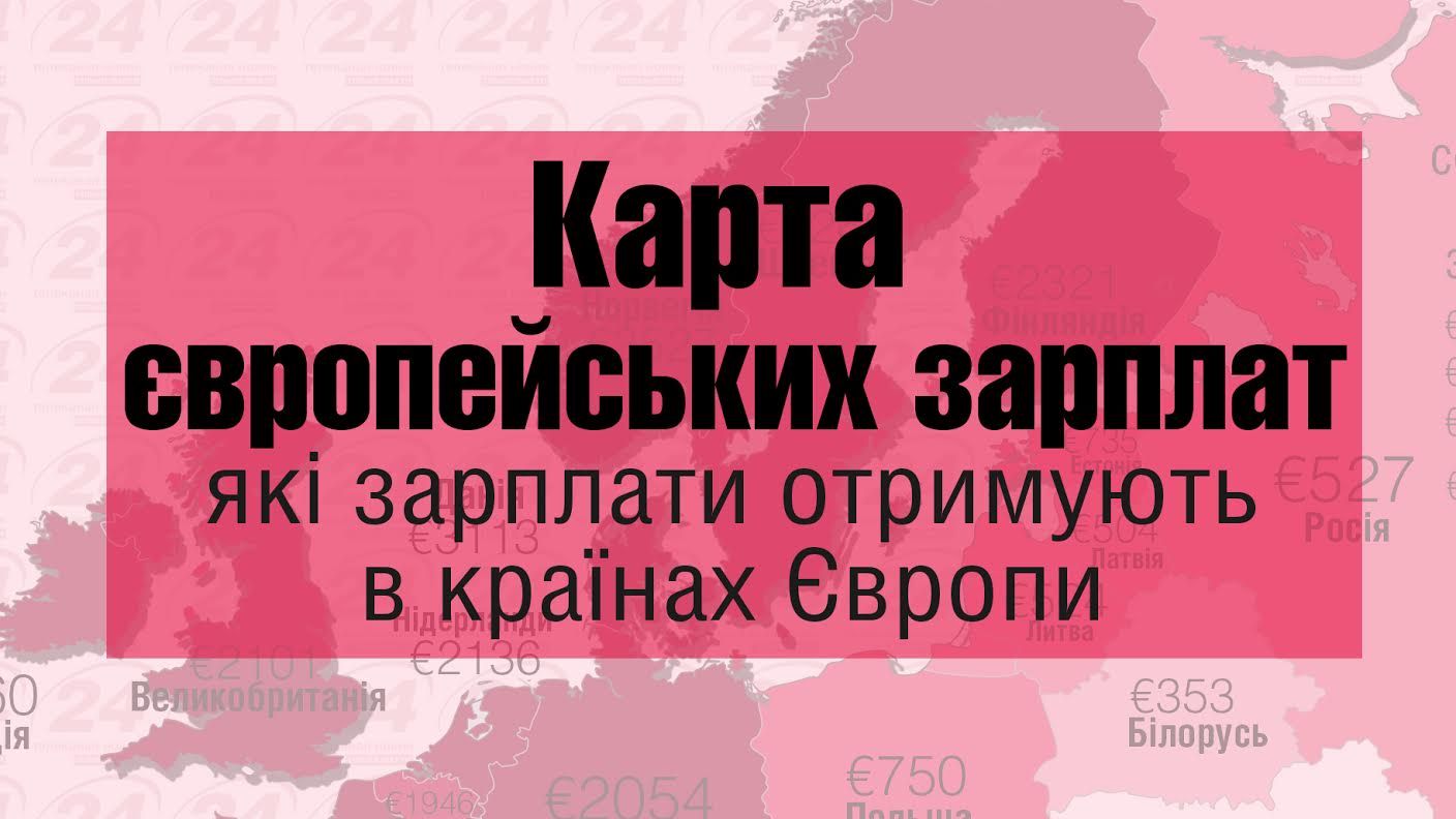 Розмір середньомісячної зарплати в країнах Європи (Інфографіка)