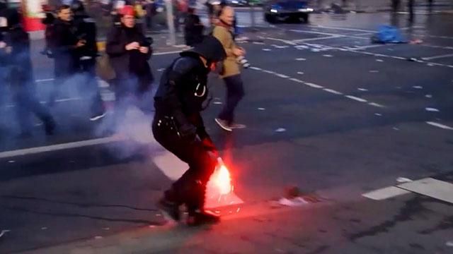 Почти 100 полицейских получили ранения в столкновениях в Франкфурте Почти 100 полицейских получили ранения в столкновениях в Франкфурте