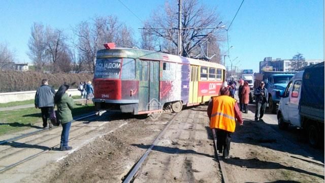 Трамвай зійшов з рейок в Одесі