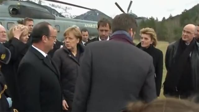 Олланд і Меркель прибули на місце аварії літака, Рахой прибуде пізніше