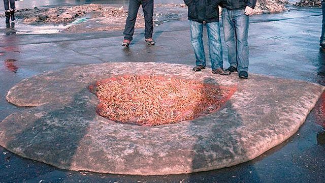 "Романтика" Саратова: в центре выложили сердце из окурков и грязи "Романтика" Саратова: в центре выложили сердце из окурков и грязи