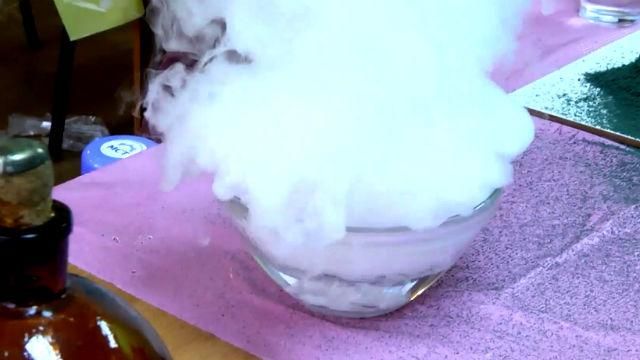 Детям показали химические реакции, которые не уступают трюкам на сцене Детям показали химические реакции, которые не уступают трюкам на сцене