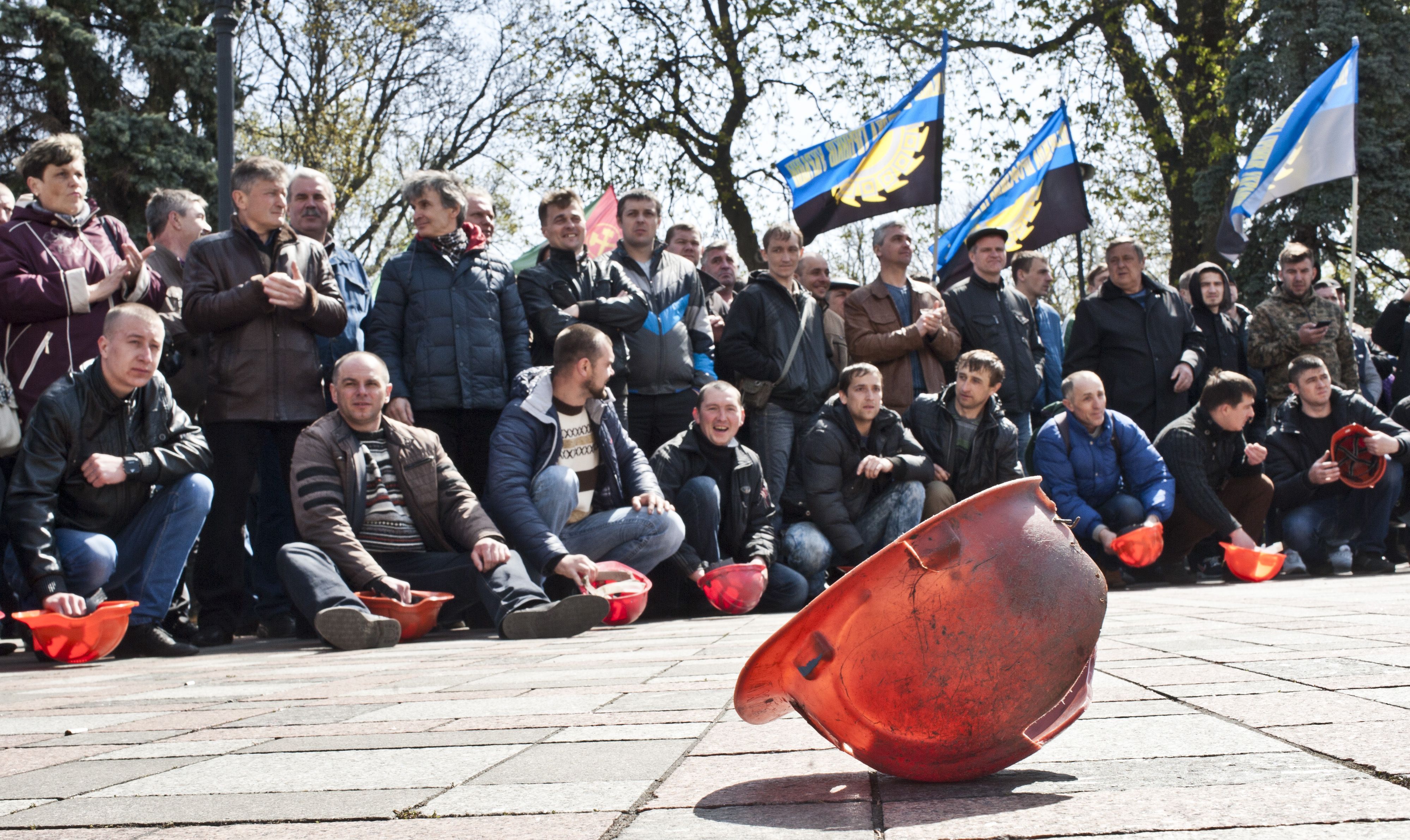 Шахтарі у Києві: гірники протестують вже другий день