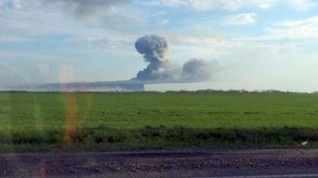 Появились фото и видео пожара на ростовском военном полигоне
