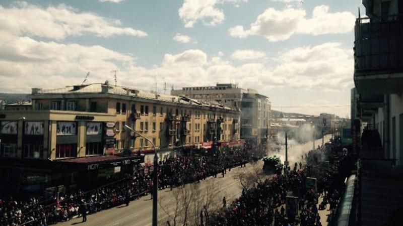 У Росії на параді загорівся "Бук" 