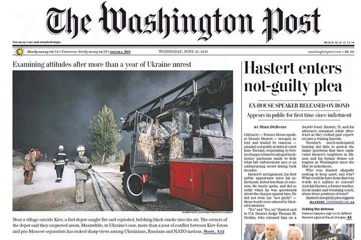 Главным фото The Washington Post стал пожар под Киевом