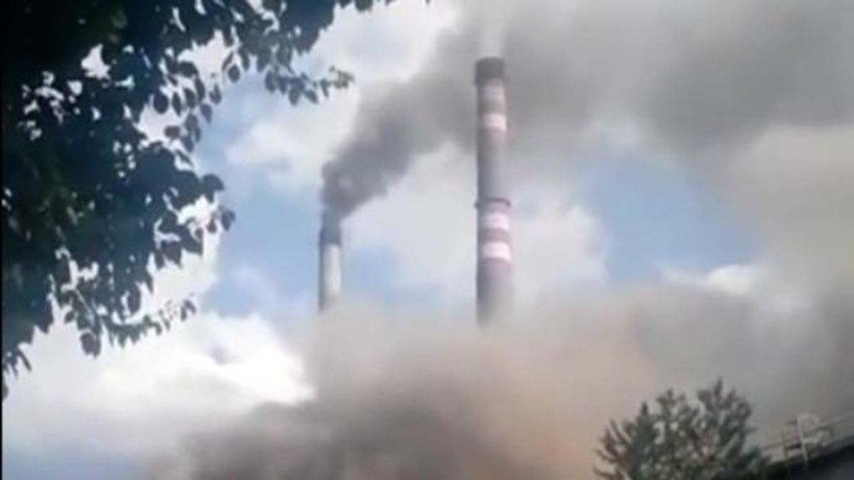 Появилось видео взрыва на Кураховской ТЭС