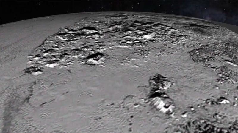 Появилось первое видео с поверхности Плутона