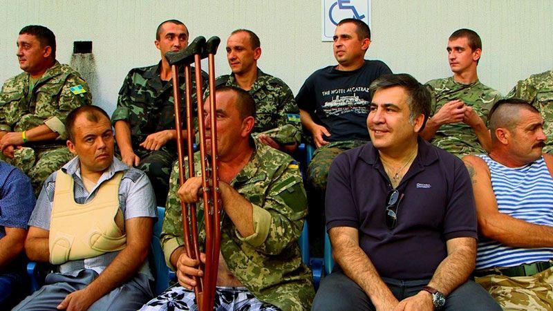 Саакашвили с бойцами АТО сходил на футбол