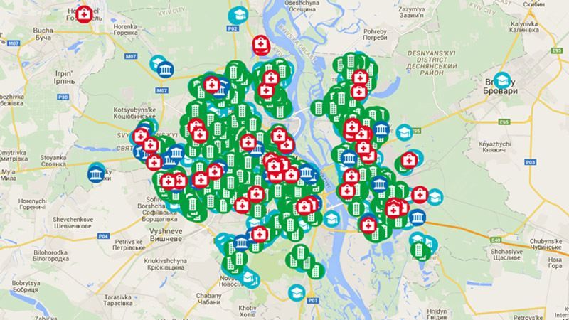 В Киеве появилась карта ремонтов в реальном времени