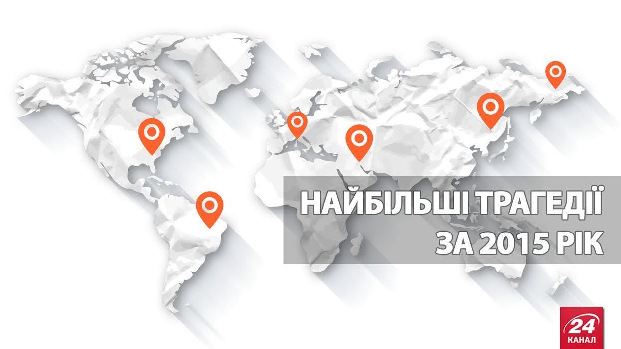 Найбільші трагедії 2015 року в інфографіці Найбільші трагедії 2015 року в інфографіці