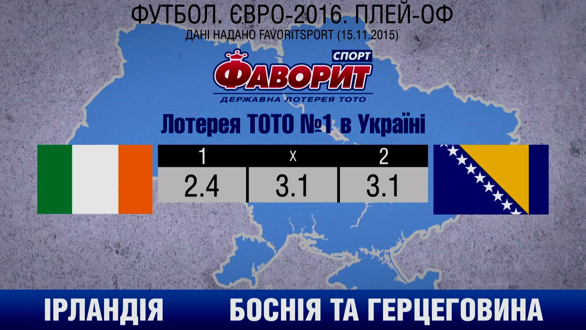 Ірландія і Боснія та Герцеговина вирішать свою подальшу долю на Євро-2016