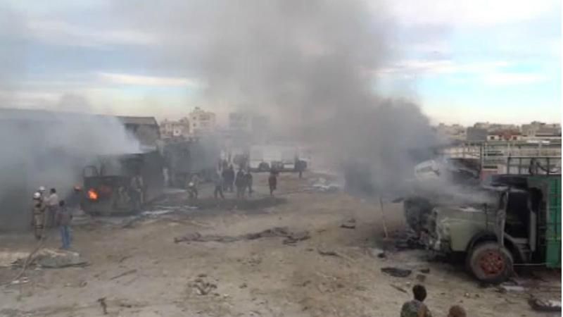 Колону вантажівок атакували на кордоні з Туреччиною Колону вантажівок атакували на кордоні з Туреччиною