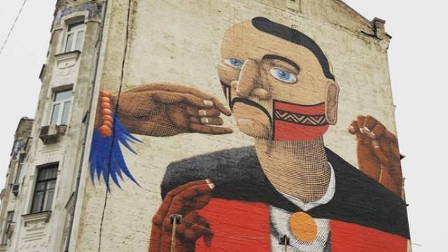 Новий козацький мурал з’явився у Києві Новий козацький мурал з’явився у Києві
