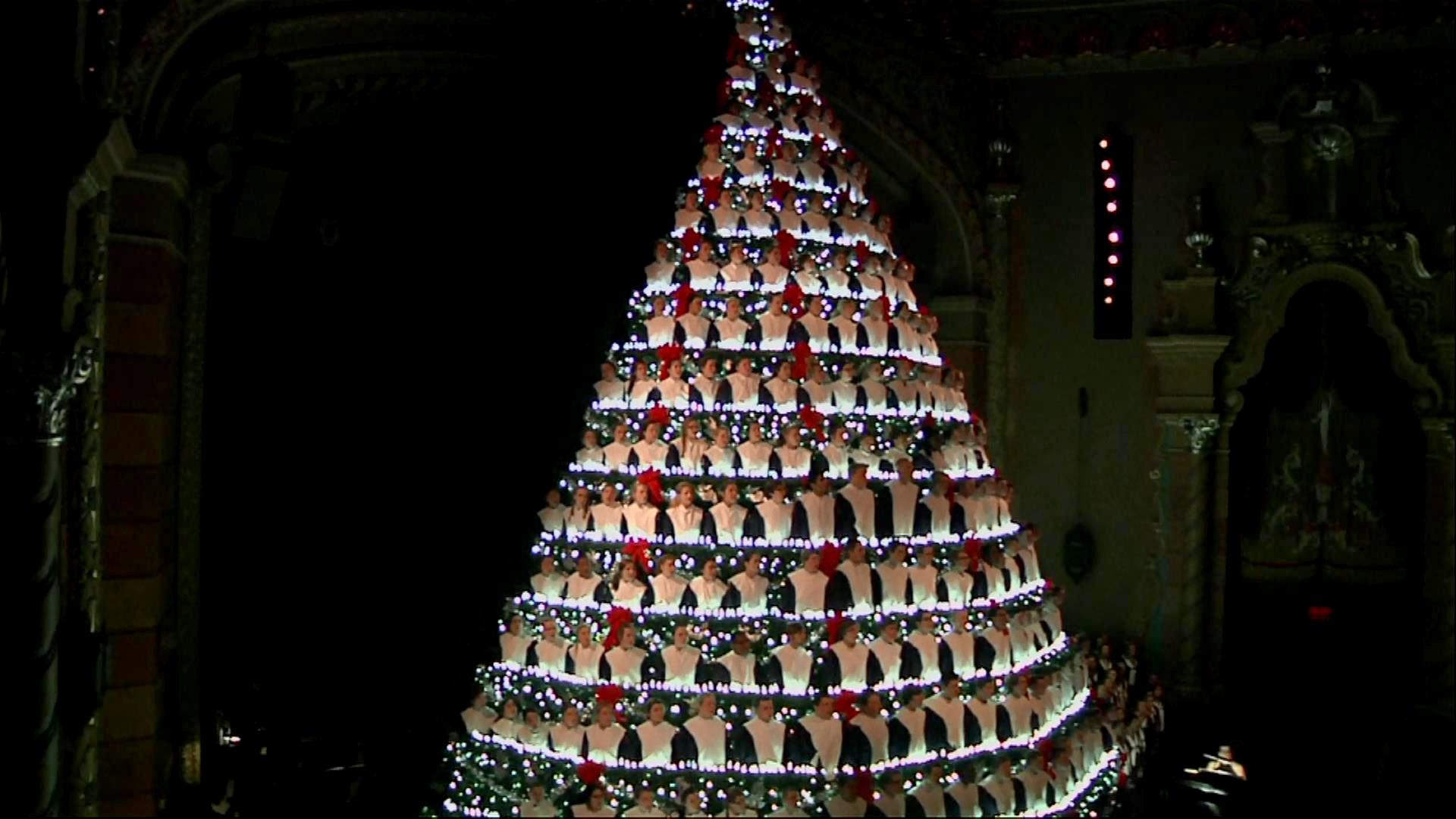 Поющая елка из школьников появилась в США