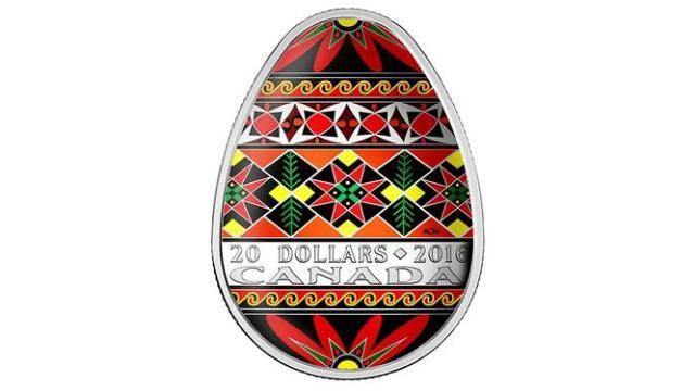 Монету у формі української писанки випустили в Канаді Монету у формі української писанки випустили в Канаді