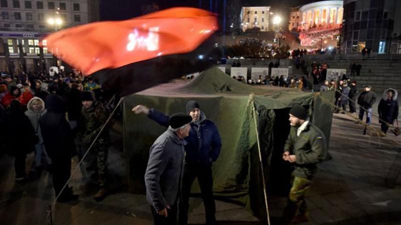 На Майдане в Киеве ночевали около 30 человек
