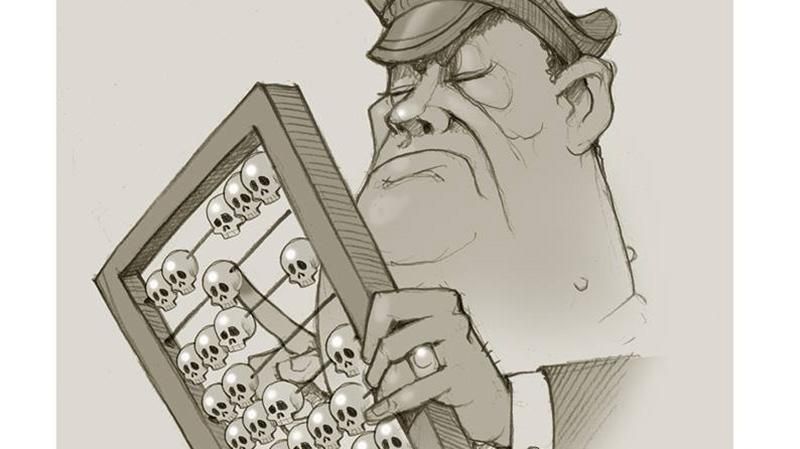 Карикатура дня: Один загинув, стільки то поранено Карикатура дня: Один загинув, стільки то поранено