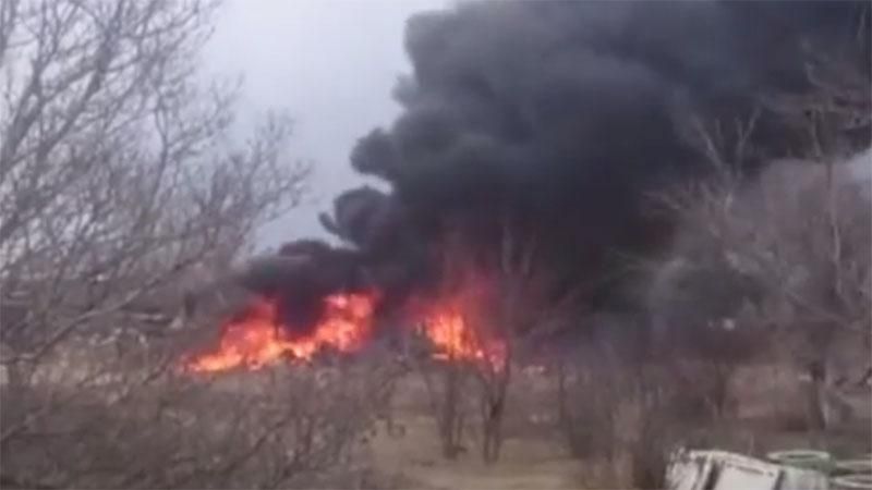 З'явилося відео з місця падіння російського Су-25