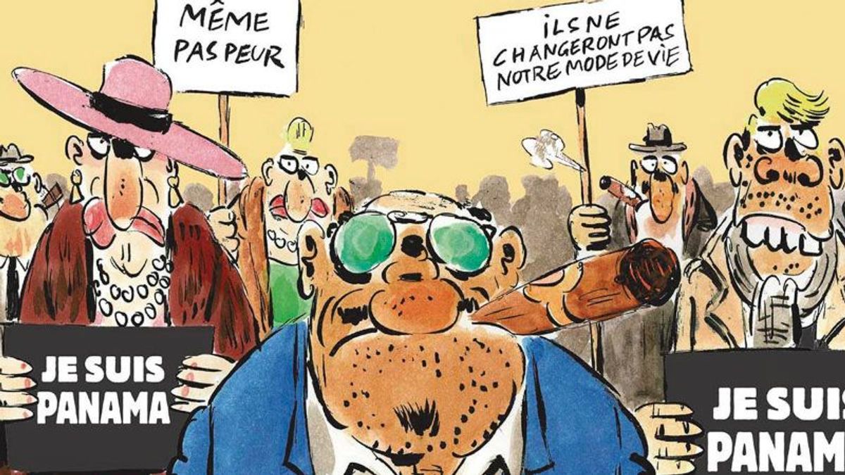Charlie Hebdo створив дотепну карикатуру про скандал з офшорами Charlie Hebdo створив дотепну карикатуру про скандал з офшорами