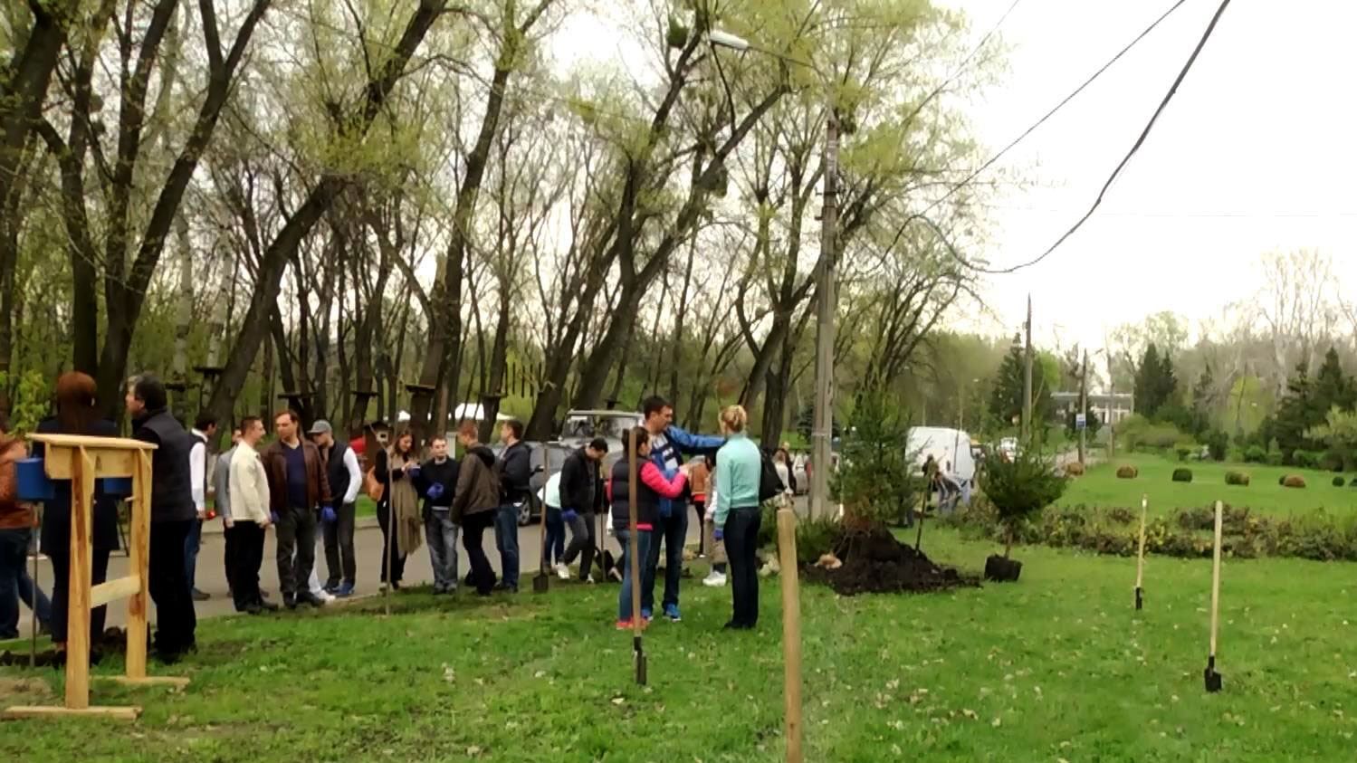 Показова акція у Києві: для чого бізнесмени і чиновники садили каштани