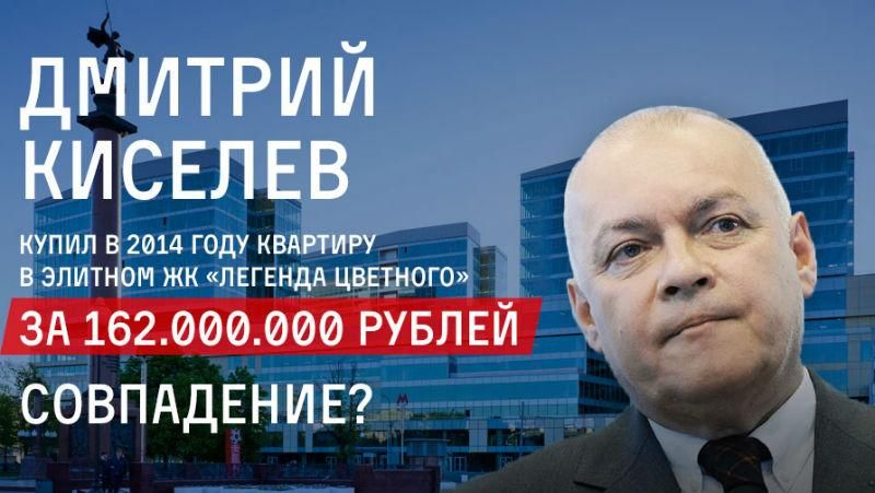 Рупор Кремля Кисельов купив квартиру за 162 мільйони рублів