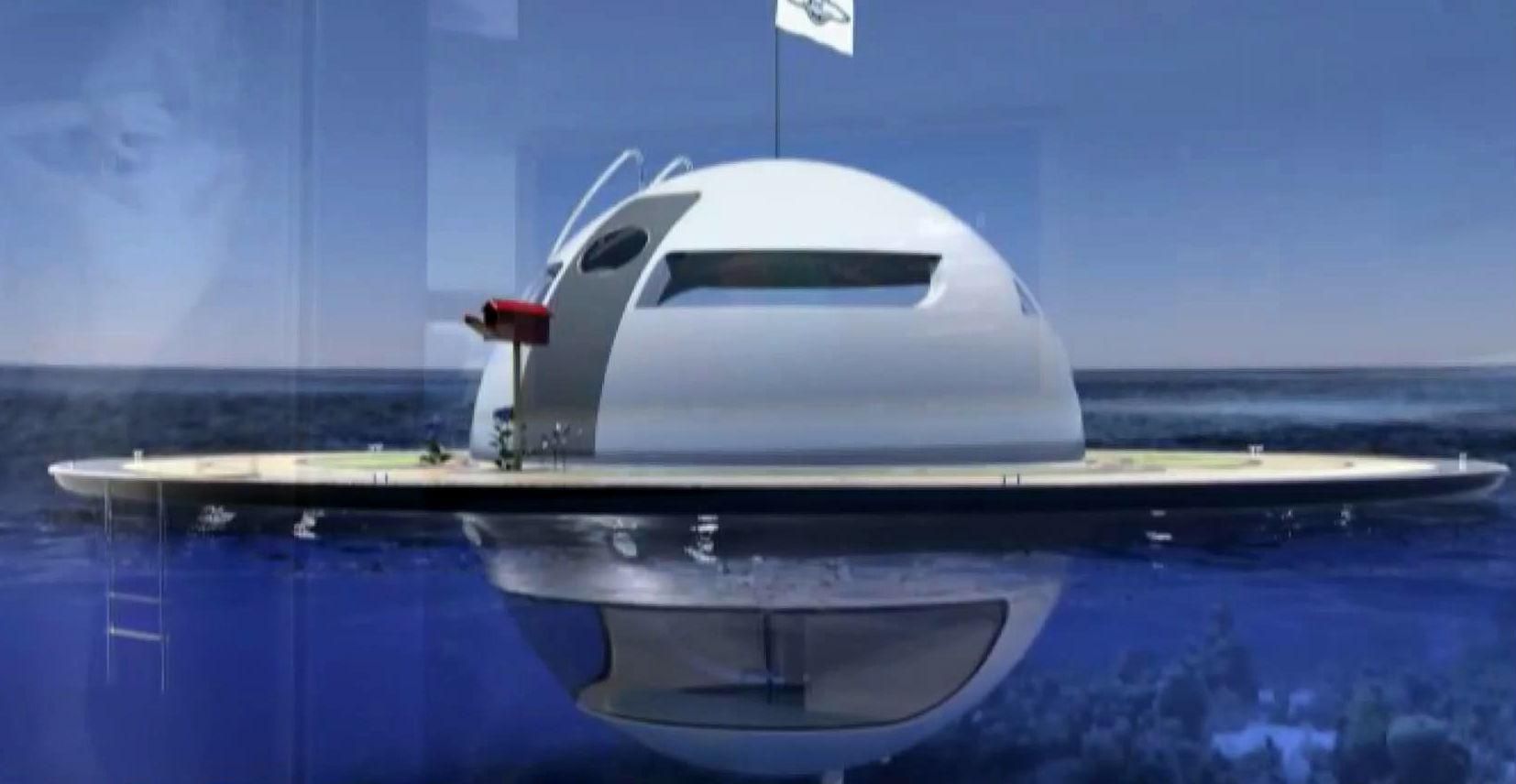 Плавучее НЛО: итальянцы создали необычный дом на воде Плавучее НЛО: итальянцы создали необычный дом на воде