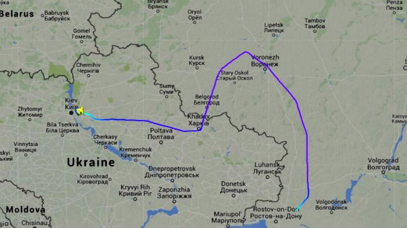 Flightradar показав, як літак Порошенка прилетів до Ростова