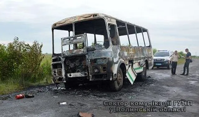 Автобус, Волинь, загоряння