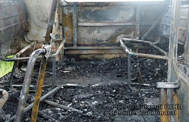 Автобус, Волинь, загоряння Автобус, Волинь, загоряння