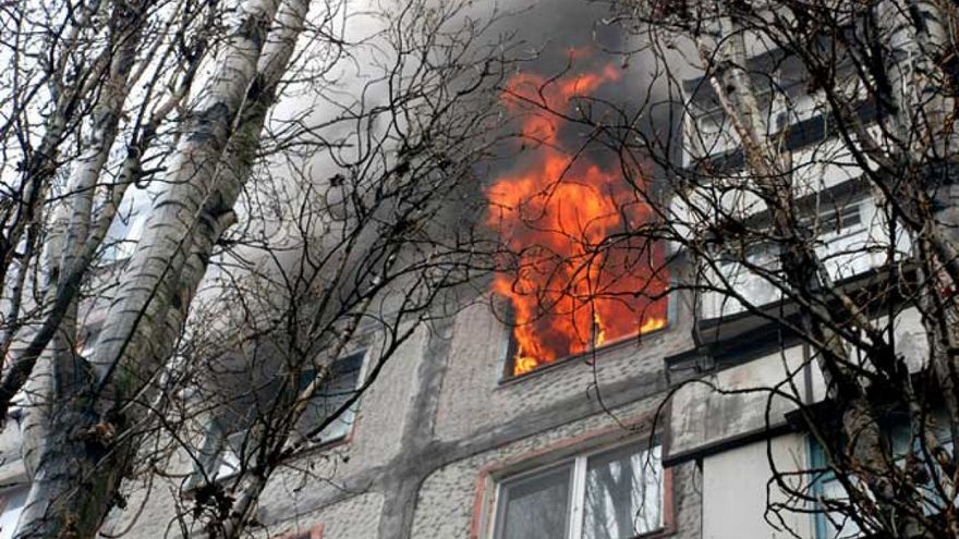 Общежитие загорелось в Харькове